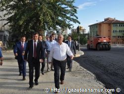 Ba�kan Kocamaz S�cak Asfalt �al��mas�n� �nceledi